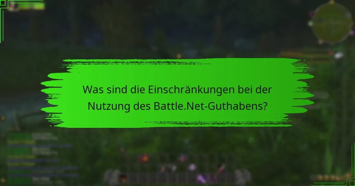 Was sind die Einschränkungen bei der Nutzung des Battle.Net-Guthabens?