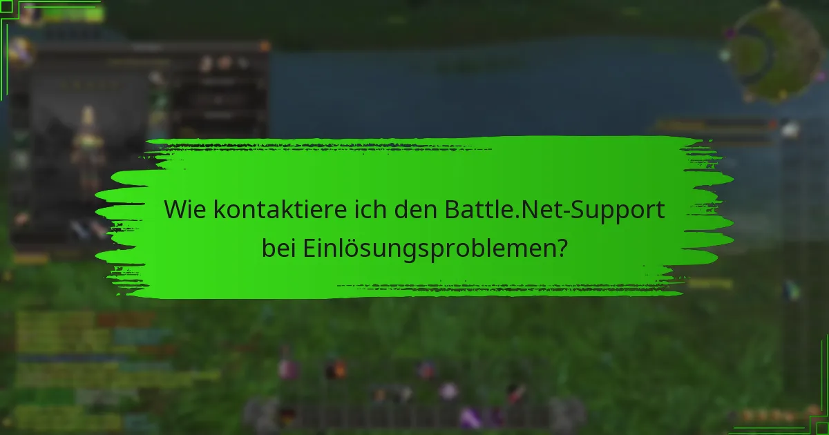 Wie kontaktiere ich den Battle.Net-Support bei Einlösungsproblemen?